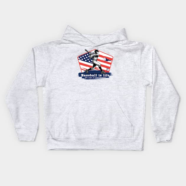 USA - American BASEBALL - Baseball is life, the rest is just details - color Kids Hoodie by ArtProjectShop